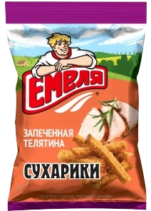 8.4 Snacks ~ Сухарики Емеля Запеченная телятина 90гр*22шт