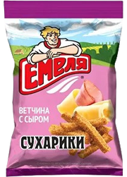8.4 Snacks ~ Сухарики Емеля Ветчина с сыром 90гр*22шт