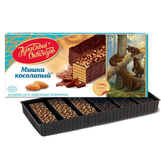 Мини -Тортики Вафельные Ассорти "Мишка Косолапый", 220гр.6шт