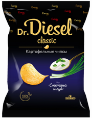 7.3 Chips ~ Картофельные чипсы «Dr.Diesel» со вкусом сметана и лук 120г*20шт