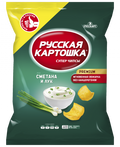 (221)«Русская картошка» Чипсы Сметана и зелёный лук 150г*9шт