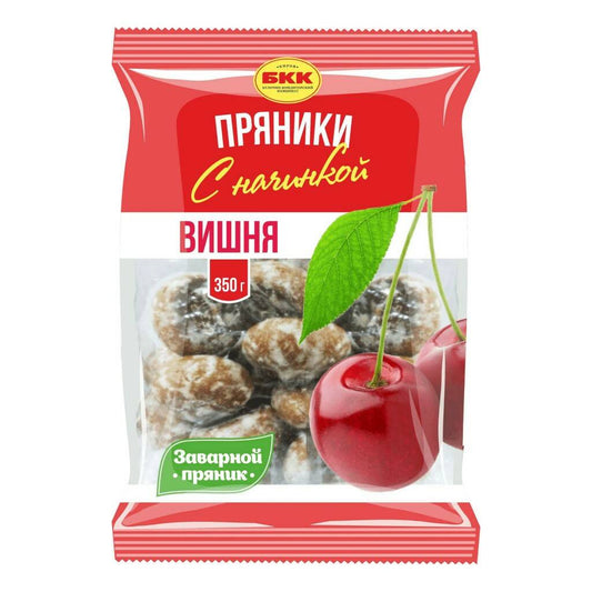 БКК Пряники Сахарные со Вкусом* Вишни*350гр.15шт.