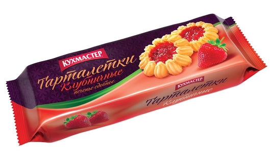 Печенье Кухмастер Тарталетки Клубничные 240 гр.12шт.