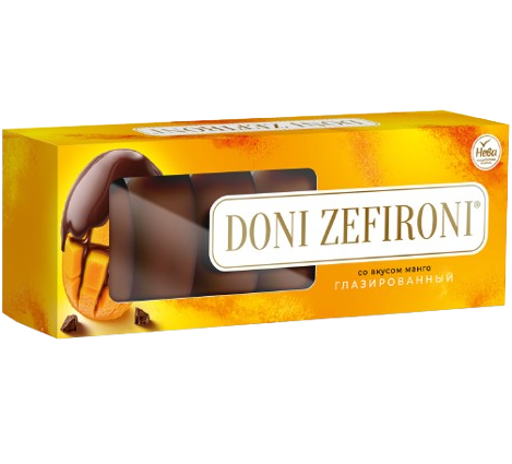 1. Marshmallows ~ Зефир DONI ZEFIRONI со вкусом манго глазированный 210гр*10шт