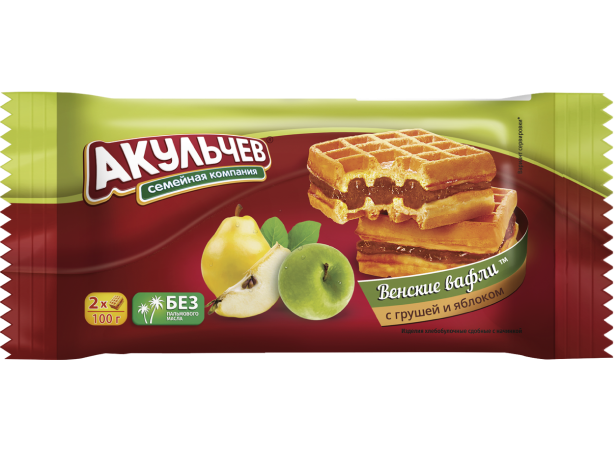 5. Wafer ~ Вафли Венские с начинкой Яблоко с корицей 100гр*22шт
