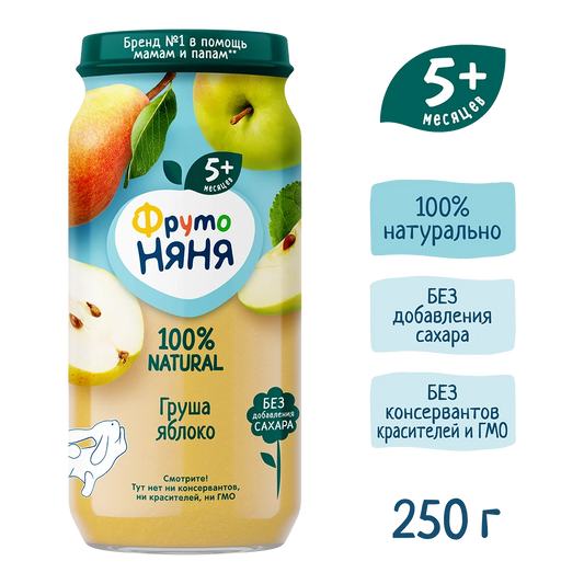 Фруто Няня * Пюре Груша -Яблоко* 250г.12шт.