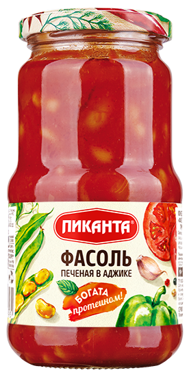 "Пиканта" Фасоль печёная в аджике, 530г/6шт.