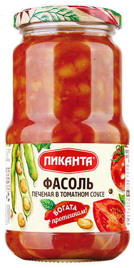 "Пиканта" Фасоль печёная в томатном соусе, 530г/6шт.