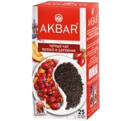 «Akbar» Black Tea Чай черный яблоко и шиповник 25п*12шт
