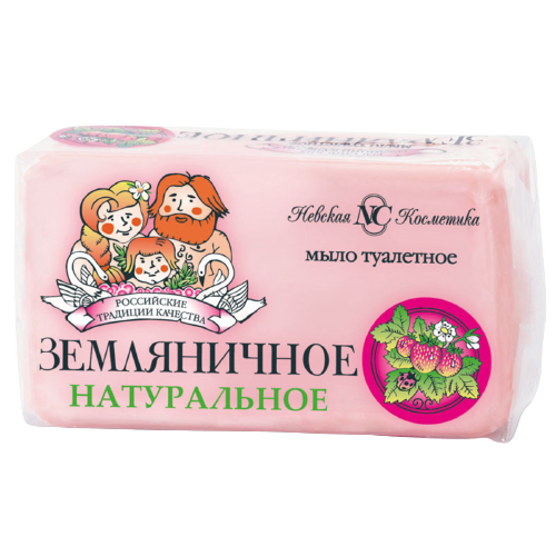 Туалетное мыло "Невская Косметика" кусковое Земляничное, 140г/48шт.