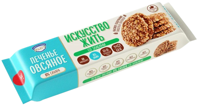 3.5 Cookies ~ Печенье Искусство жить Овсяное со злаками Без сахара 200гр*16шт