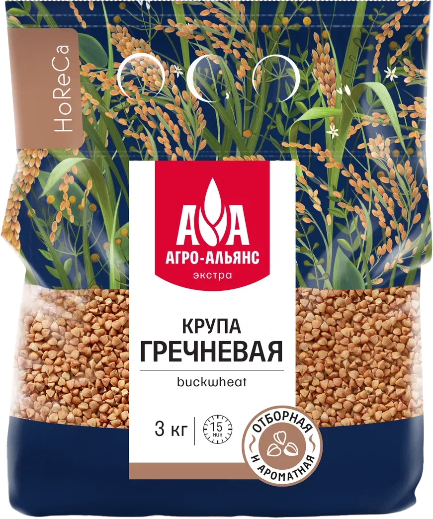 D01. Grains ~ Гречка АгроАльянс 3кг*4шт