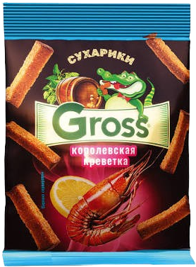 8.6 Snacks ~ Сухарики GROSS  Королевская креветка 40гр*60шт