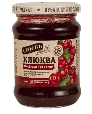 G00. Jam ~ Клюква протертая с сахаром 280гр*12шт