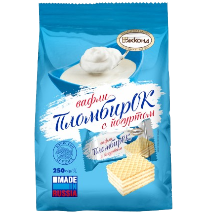 5.1 Wafers~ Вафли Пломбирок с йогуртом 250гр*8шт