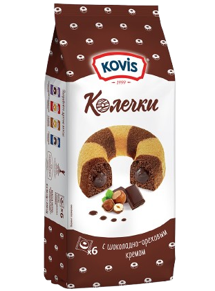 3.0 Сдобные «Колечки» с шоколадно-ореховым кремом 240гр*6шт