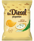 «Dr.Diesel» Картофельные чипсы рифленые со вкусом сметана и укроп 120г*20шт