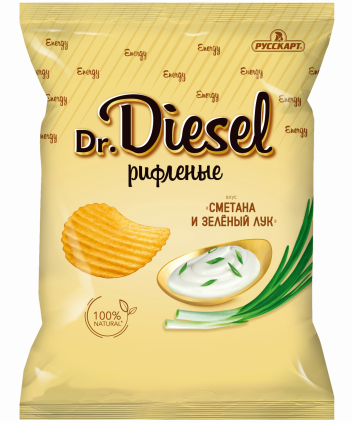 «Dr.Diesel» Картофельные чипсы рифленые со вкусом сметана и укроп 120г*20шт
