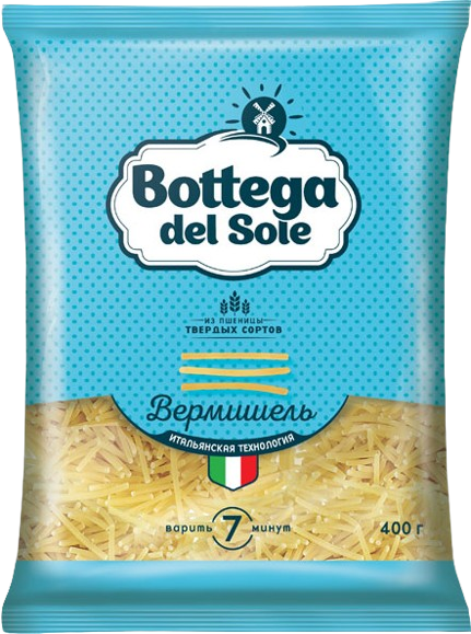 D04. Pasta ~ Макароны Bottega del Sole Вермишель 400гр*20шт