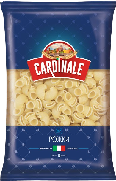 D05. Pasta ~ Макароны Cardinale Рожки 400гр*20шт