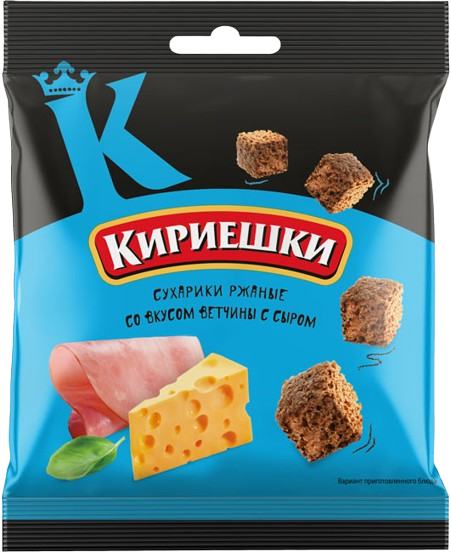 (260) Сухарики «Кириешки» ржаные со вкусом ветчины с сыром 100гр*28шт.