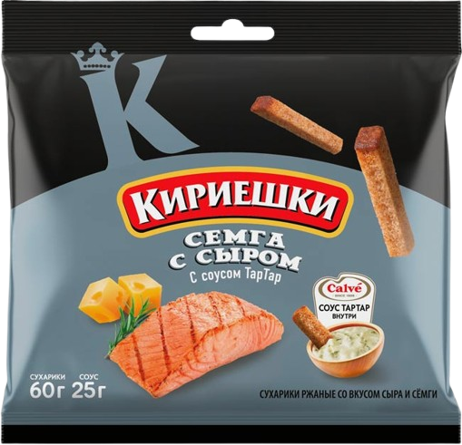 8.3 Snacks ~ Кириешки Семга с сыром + соус тар-тар 60гр*30шт