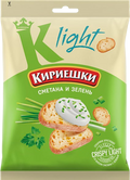 (525) Сухарики «Кириешки Light» со вкусом сметаны и зелени 80гр*22шт.
