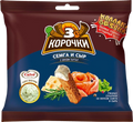 Сухарики «3 Корочки» с соусом со вкусом сёмги с сыром + соус тар-тар «Calve» 60гр*30шт (БС927)