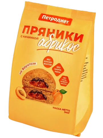 B10. Sugar Free ~ Пряники Абрикос на Фруктозе 340гр*15шт