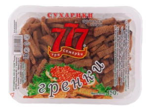 Гренки 777 контейнер со вкусом красной икры 12 шт. по 150гр.