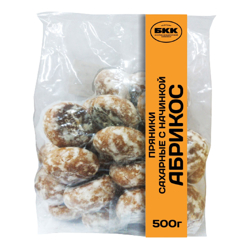 «БКК» Пряники сахарные с начинкой Абрикос 500гр*12шт
