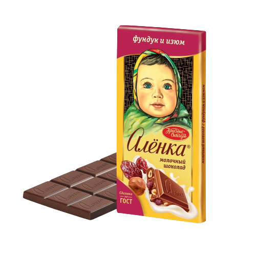 «Алёнка» шоколад Фундук и изюм, 90гр*15шт