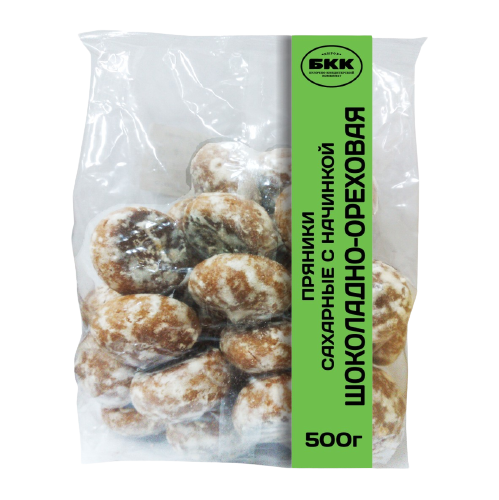 «БКК» Пряники сахарные с начинкой шоколадно-ореховая 500гр*12шт
