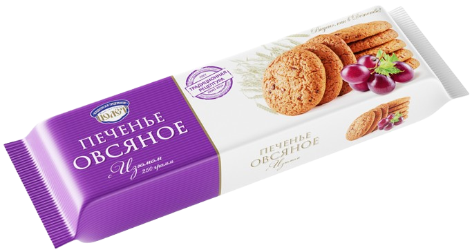 3.5 Cookies ~ Печенье Полёт Овсяное с Изюмом 250гр*16шт