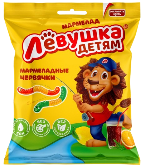 B02. Baby food ~ Жевательные  мармеладные червячки 70гр*16шт