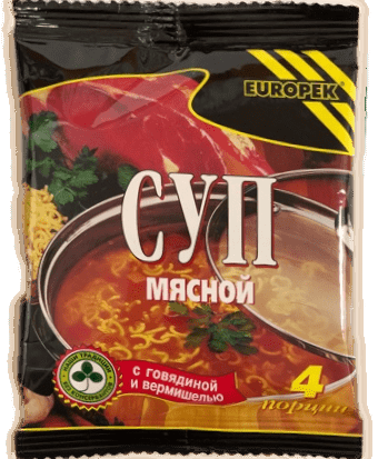 Europek® Суп Мясной с говядиной и вермишелью 75г*20шт