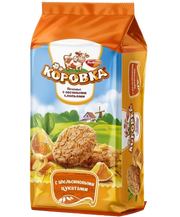 3.4 Cookies ~ Печенье Коровка с овсяными хлопьями и апельсиновыми цукатами  152гр*12шт