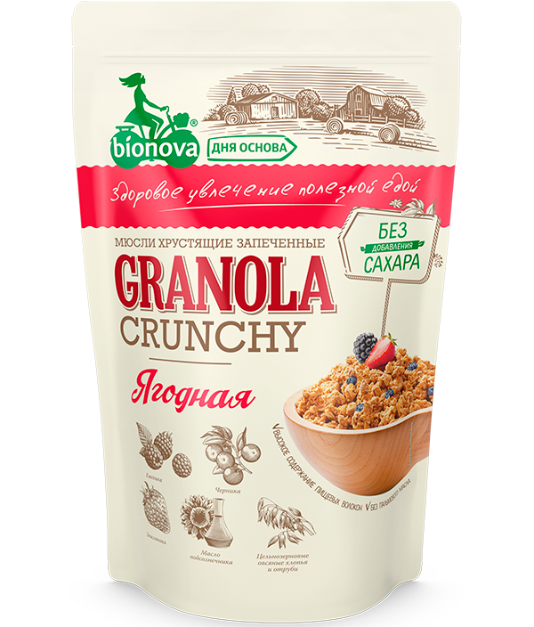 B21. Healthy Food ~ Гранола Мюсли без сахара Ягодная 400г*12шт