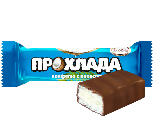 A08. Chocolate Bars ~ Батончики "ПРОХЛАДА с кокосом" Акконд 40г*24шт