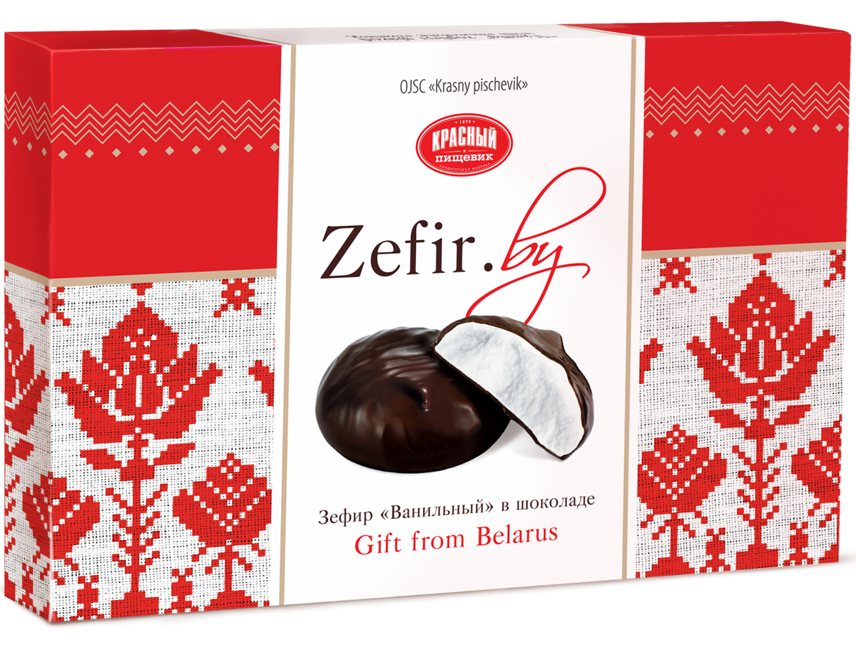 1.3 Marshmallows ~ Зефир ТМ Красный пищевик «Ванильный в шоколаде» 250гр*12шт